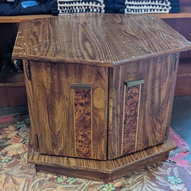 Hexagonal Veneered Side Table 22.5 x 23 x 19