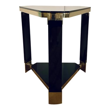 Jonathan Charles Contemporary Triangular Black Gloss Side Table