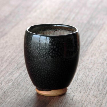 Otaru Kiln Pottery | Black Glaze Japanese Tea Cup 