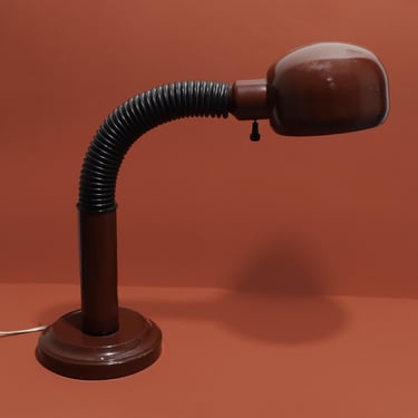 Retro Brown Gooseneck Lamp, Vintage Desk Lamp, Retro Tablelamp 