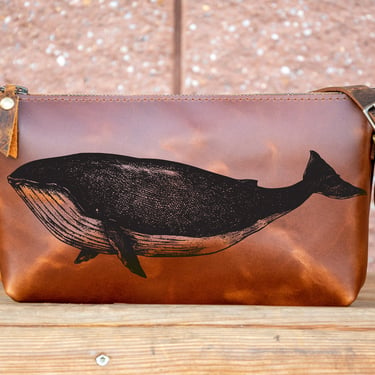 Small Leather Zipper Bag | Handmade Leather Purse |  Handmade Handbag | Crossbody Satchel | Made in USA | Laser Image | Custom | Series 3 