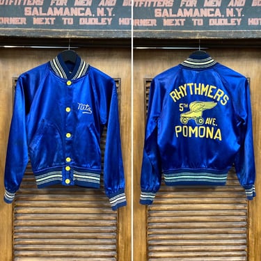 Vintage 1950’s Roller Rink Skating Satin Bomber Jacket, Appliqué Detail, Original, Roller Skate Jacket, 50’s Vintage Clothing 