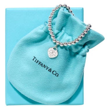 Tiffany & Co. - Sterling Silver Heart Tag Beaded Bracelet