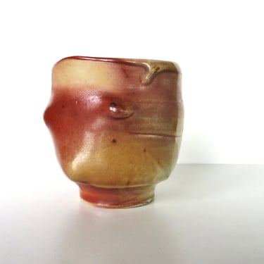 Japanese Shino Ware Chawan Pottery Tea Bowl, Hand Crafted 12 oz Ceramic Tea Cup 