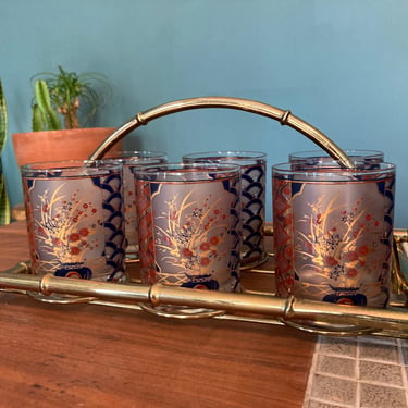 Tumblers & Brass Bamboo Caddy Mid-Century 22K Gold Culver 