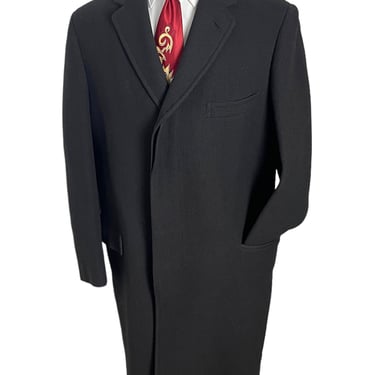 Vintage 1950s Wool CROMBIE TWEED Herringbone Overcoat ~ size 40 ~ Trench Coat / Topcoat ~ 