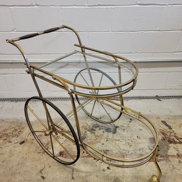 Mid Century Brass and Glass Bar Cart