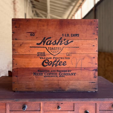 Antique Nash’s Toasted Coffee Crate Minneapolis, MN 