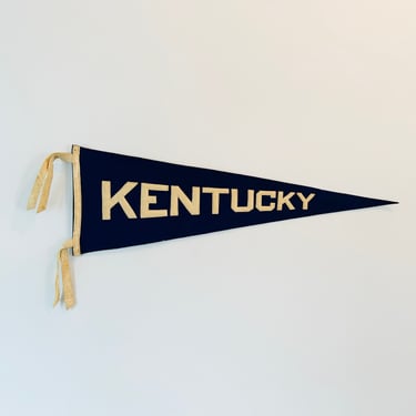 Vintage University of Kentucky Pennant Sewn on Letters by Chicago Pennant Company Chipenco 