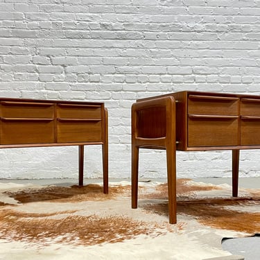 Mid Century Modern styled HANDMADE Teak CABINETS / entryway tables, a Pair 