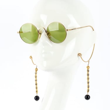 Bottle Green Bead Drop Arm Sunglasses