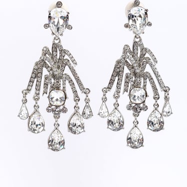 Crystal Plume Chandelier Earrings