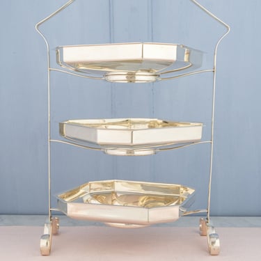 Antique Scottish Silverplate 3-Tiered Etagère