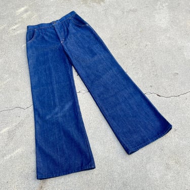 Vintage 70s JcPenney Super Denim Saddle Back Bell Bottoms. 