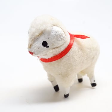 Vintage 2  Inch Wooly Sheep, for Putz or Christmas Nativity, Vintage Easter 