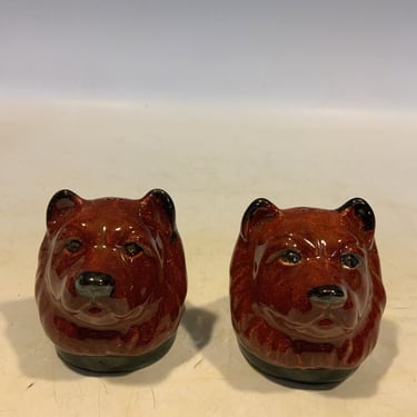 Vintage Rosemeade Chow-Chow Dog Salt and Pepper Shakers, Mid Century Modern shaker set, dog lover gifts, Chow Chow dog decor, table decor 
