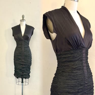 vintage nicole miller dress black fitted party new years dress 