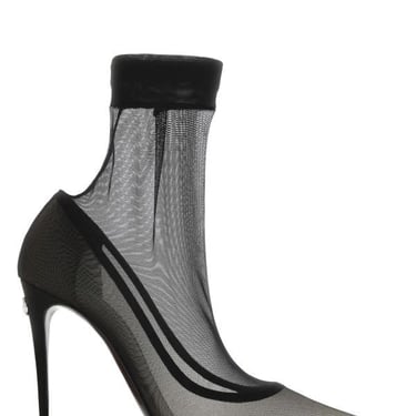 Dolce & Gabbana Woman Black Tulle Ankle Boots