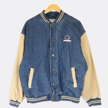 Vintage Penn State Denim Varsity Jacket Sz L