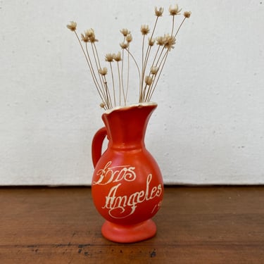 40's Vintage Los Angeles Mini Ceramic Pitcher, LA Souvenir Miniature 