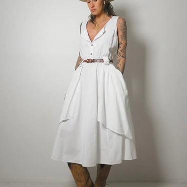 1980's White Pocket Sundress
