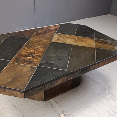 Vintage brutalist coffee table, 1970s - vintage stone coffee table - german coffee table - vintage design coffee table 