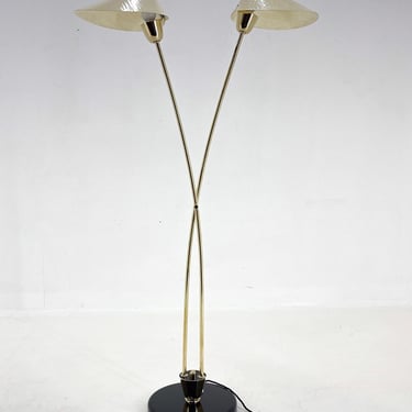 Mid-century Brass Floor Lamp by Napako, 1960s / Japanese Lamp / Vintage Lighting 