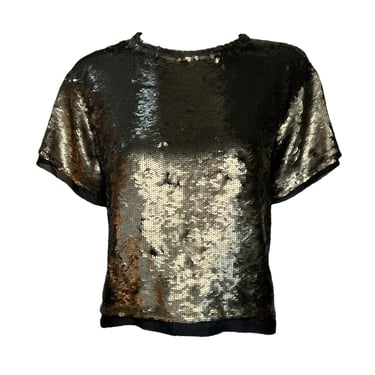 Proenza Schouler 2000s Gold Sequin Top on Silk