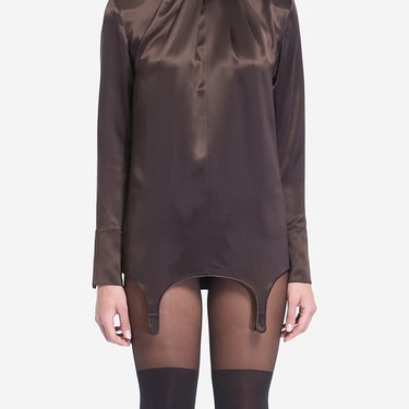 Saint Laurent Women Twist-Neck Garter Blouse