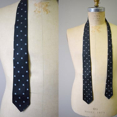 1950s Argence Black Silk Necktie 