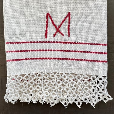 Guest towel M mono with tatted edges 