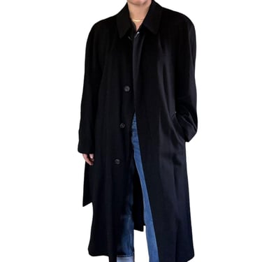 Vintage NWT Ermenegildo Zegna Wool Cashmere Black Unstructured Trench Coat 44R 