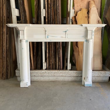 White Mantel with Fluted Columns