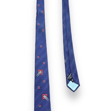 Vintage 1950s FASHION CRAFT Atomic Print Silk Necktie ~ Rockabilly ~ VLV ~ Neck Tie ~ Cravat 