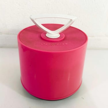 Vintage Mod Pink Disk-Go-Case 45 Box Record Case Holder Mid-Century 1960s 1970s 