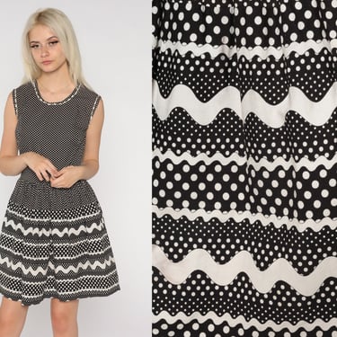 low cut black mini dress vintage 60s drop waist cocktail dress