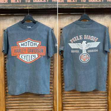 Vintage 1980’s Dated 1983 Harley Davidson Motorcycle MC Denver Two-Sided Original T-Shirt, 80’s Tee Shirt, Vintage Clothing 