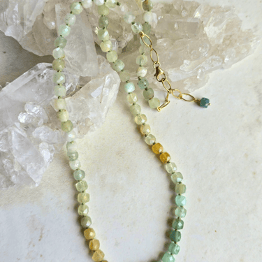 James + Jezebelle | Aquamarine Knotted Squares Necklace