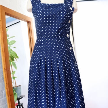 Mediterranean Polka Dot Dress M