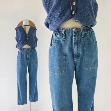 USA high waist LEE jeans 27-29 - vintage 90s womens blue jean denim pants high waisted flat front casual fall size 6 