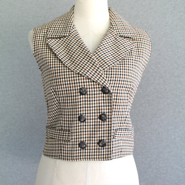 Plaid - Houndstooth - Double Breasted - by Tracy Evans - Estimated size M 