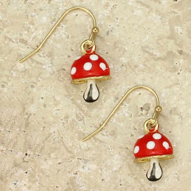 Magic Toadstool Enamel Earrings