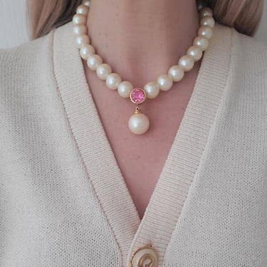 Signed Givenchy Large Faux Pearl Necklace