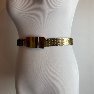 Vintage Gold Tone Mesh Chain Belt Womens Disco Retro Metal Belt JNY Slinky‎ 90s 90s Antique Gold Tone Metal Mesh Trouser Belt | Gold Tone  main image 4