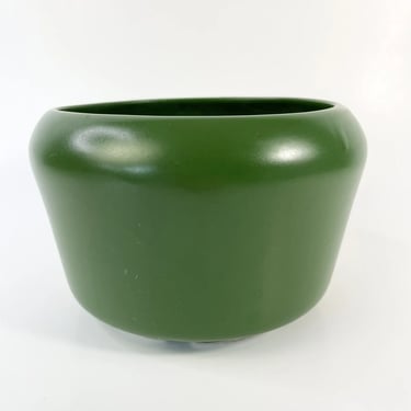 Mid Century Vintage Modern Kelly Green Ceramic Pottery Planter Pot MCM