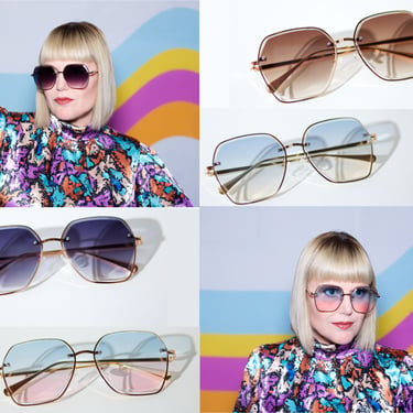 The Bianca J Retro Oversized Floating Lens Sunglasses 