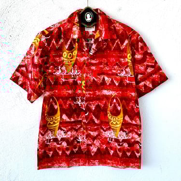 トップス Vintage 60s pennys aloha shirt Vintage Made in Japan Penney's Blue Tropical Fish Aloha
