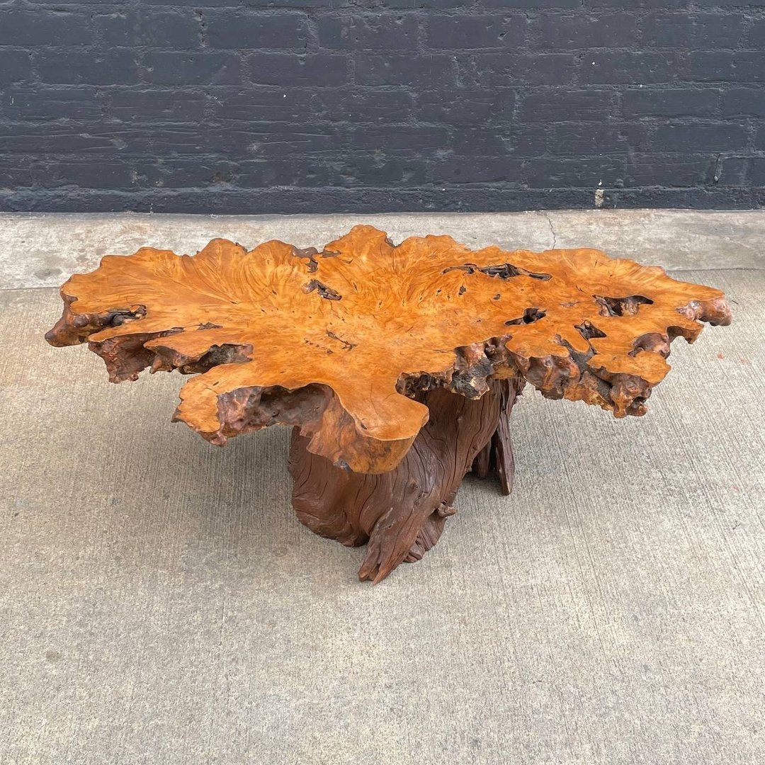 Vintage Burl Root Live Edge Coffee Table, 1970’s Vintage Supply