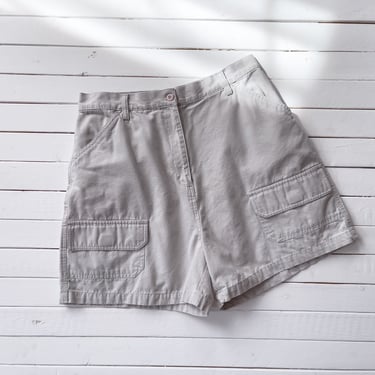 cargo shorts 90s vintage beige greige khaki high waisted shorts 