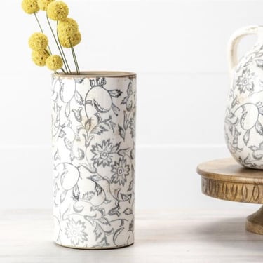 Grey Heirloom Vase, French modern vase, grandmillennial decor, vintage inspired vase, tall ceramic vase, handmade vase 